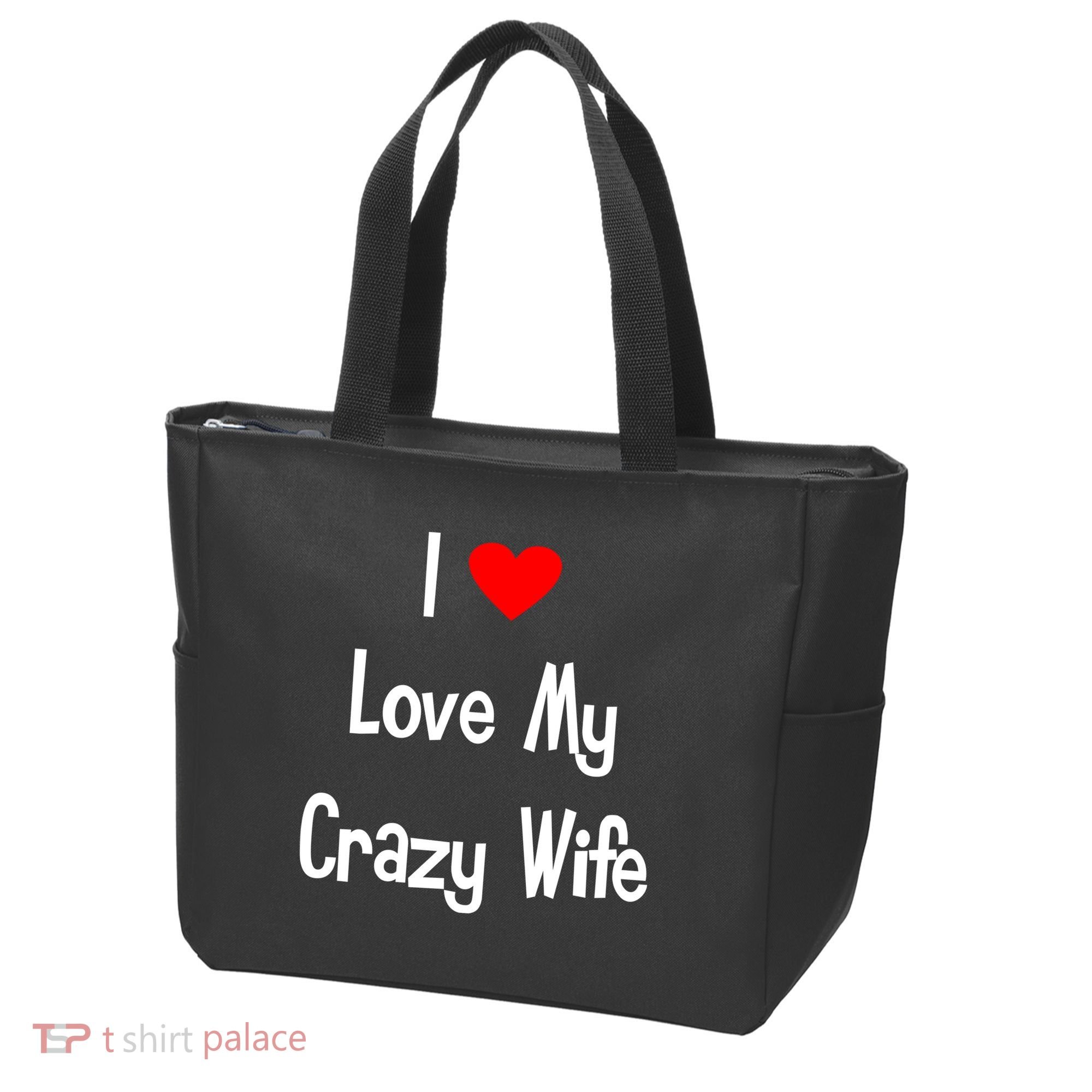 I Heart My Crazy Wife Tote Bag