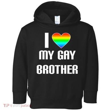 I Heart My Gay Brother Toddler Hoodie