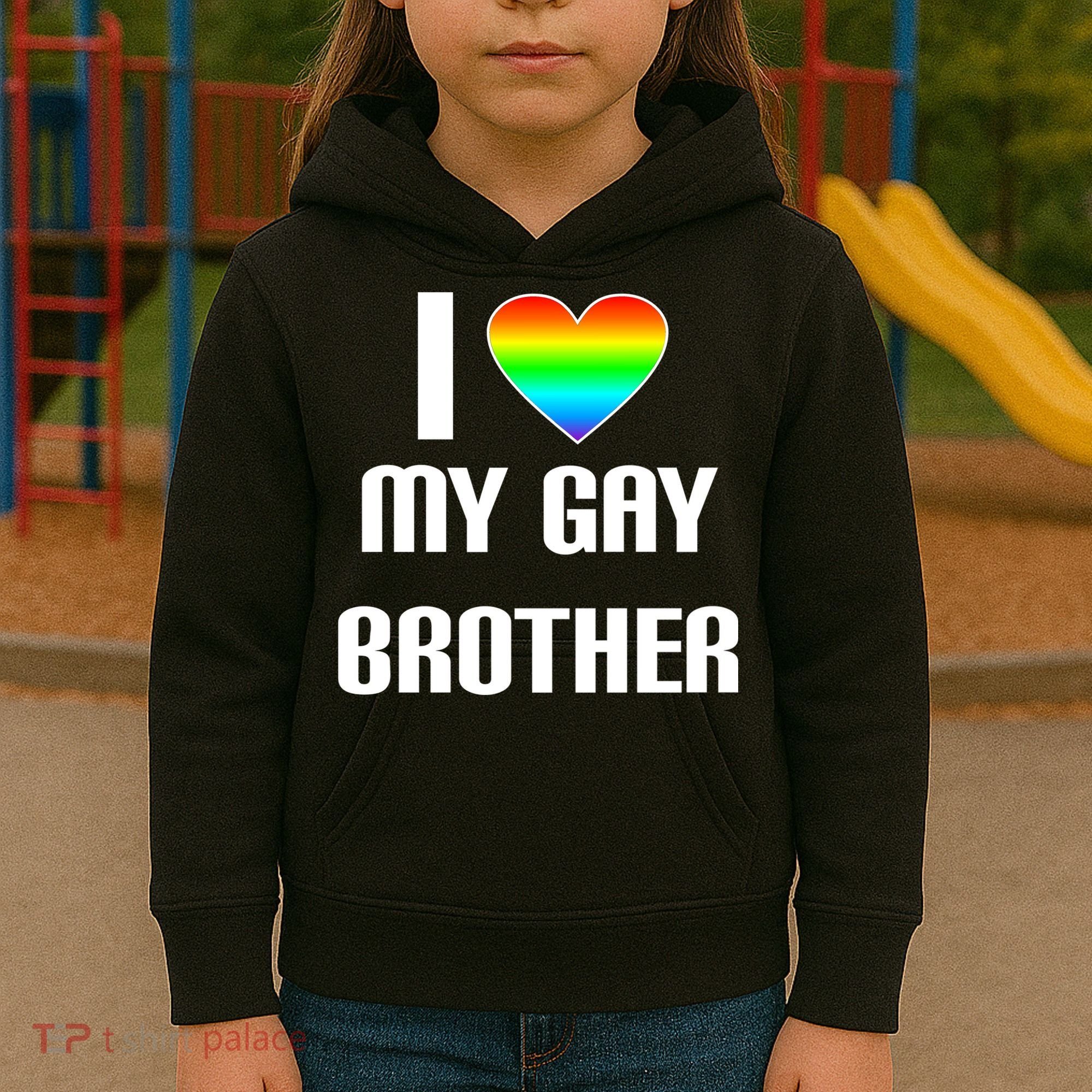 I Heart My Gay Brother Kids Hoodie