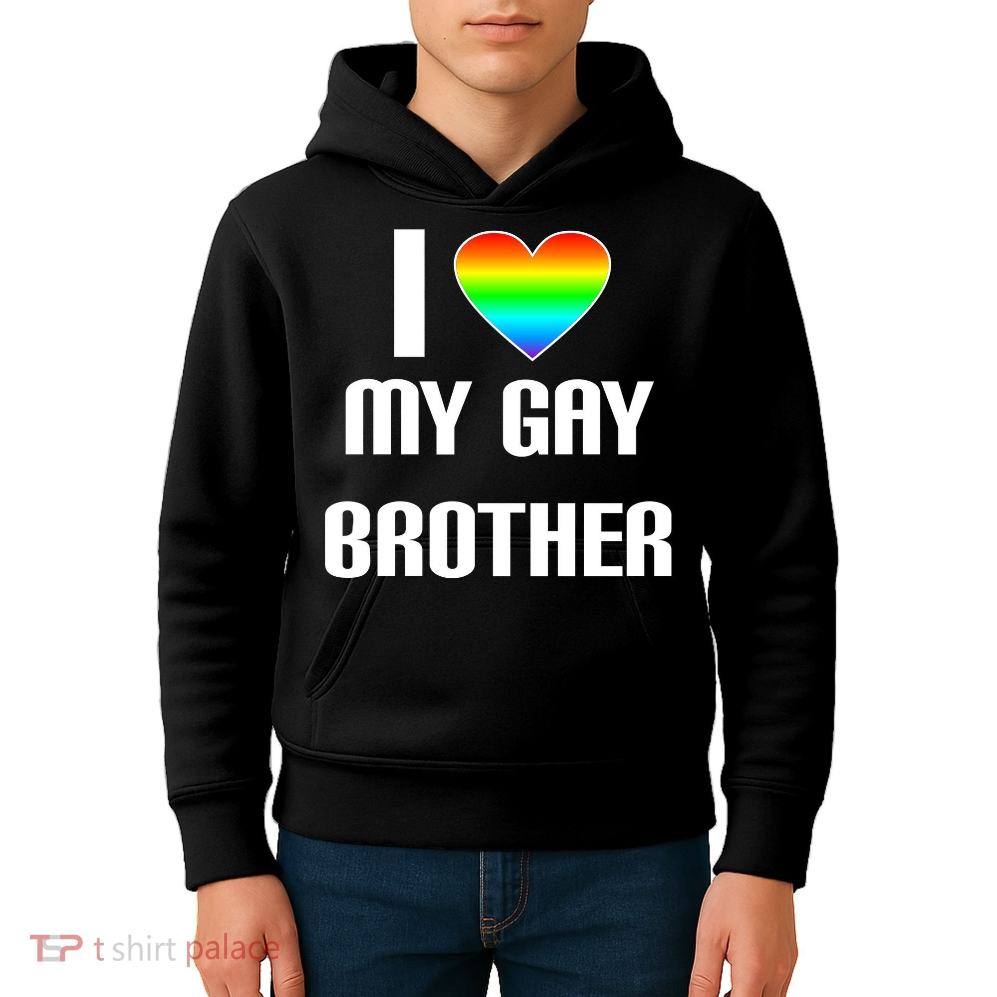I Heart My Gay Brother Kids Hoodie
