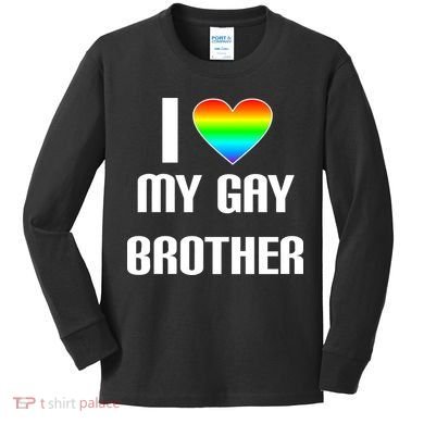 I Heart My Gay Brother Kids Long Sleeve Shirt