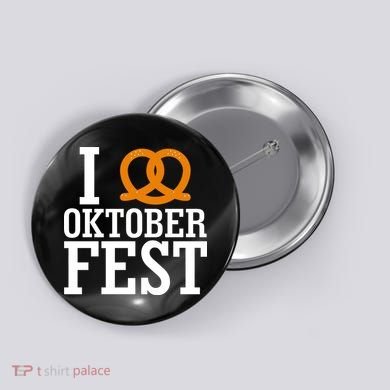 I Heart Oktoberfest Pretzel Button