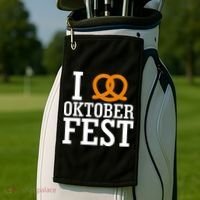I Heart Oktoberfest Pretzel Golf Towel thumb 2