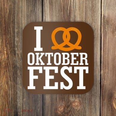 I Heart Oktoberfest Pretzel Coaster