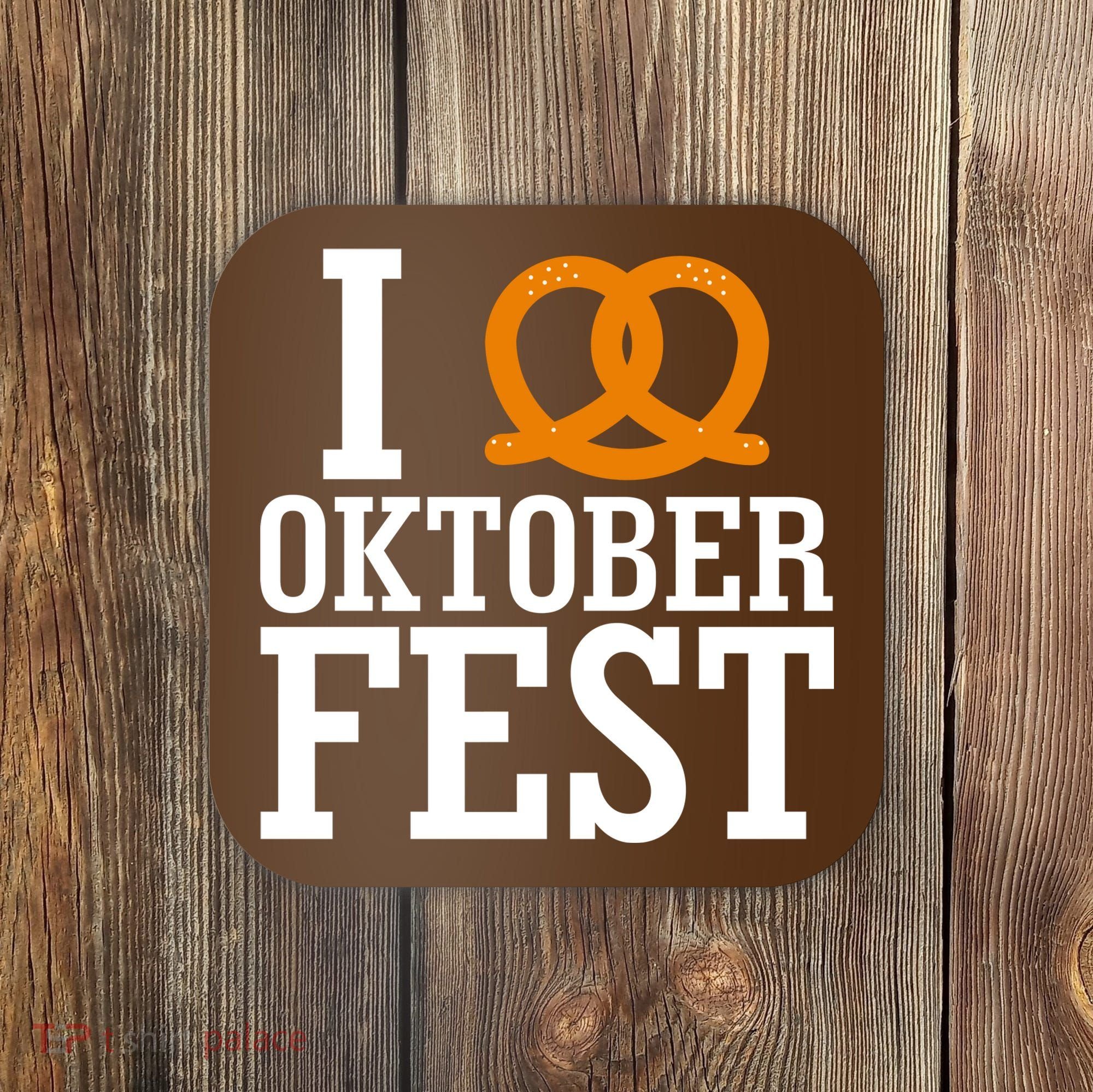 I Heart Oktoberfest Pretzel Coaster