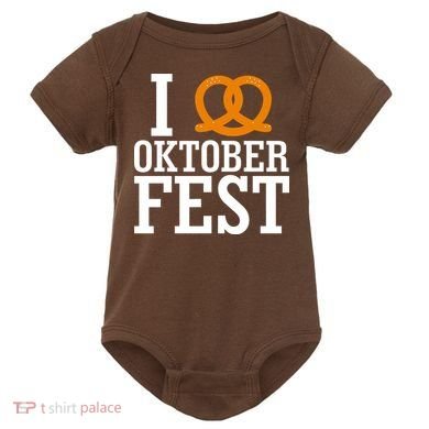 I Heart Oktoberfest Pretzel Baby Bodysuit