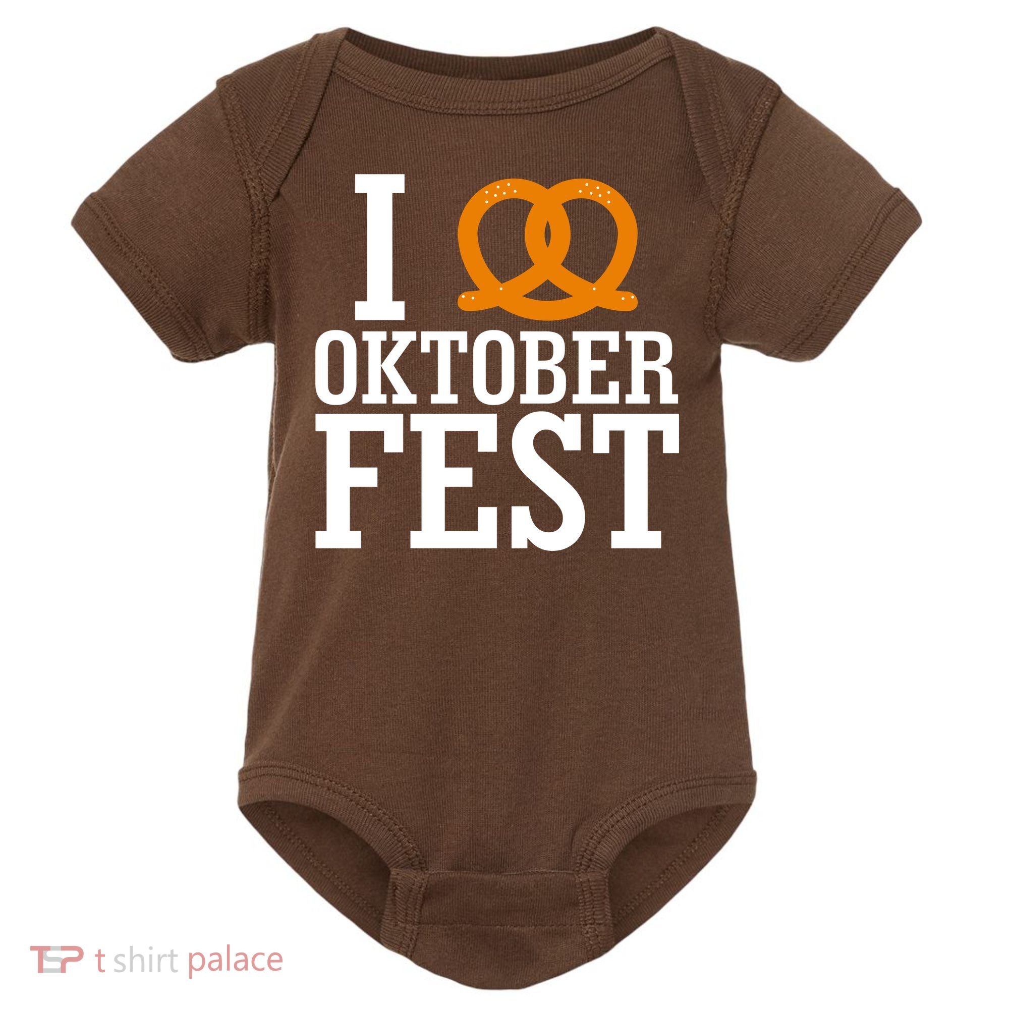 I Heart Oktoberfest Pretzel Baby Bodysuit