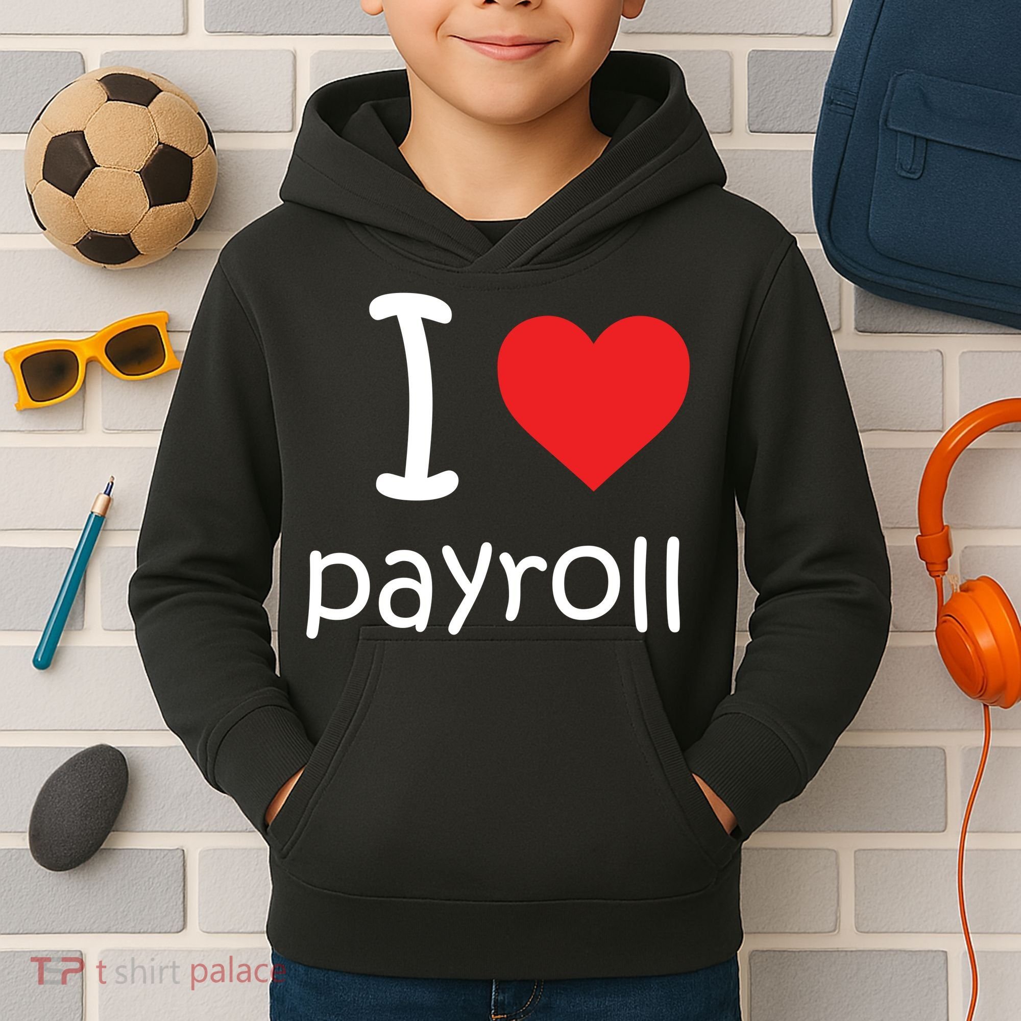 I Heart Payroll Kids Hoodie