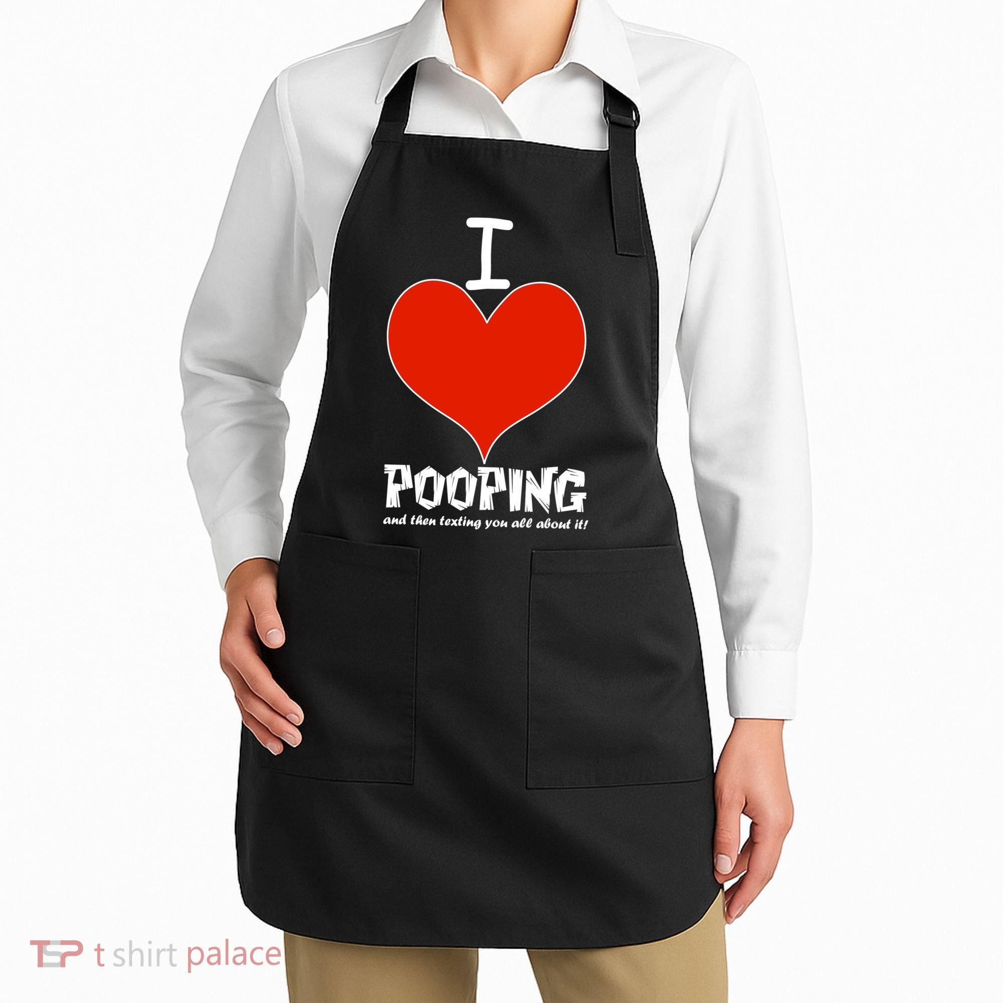 I Heart Pooping and Texting Apron