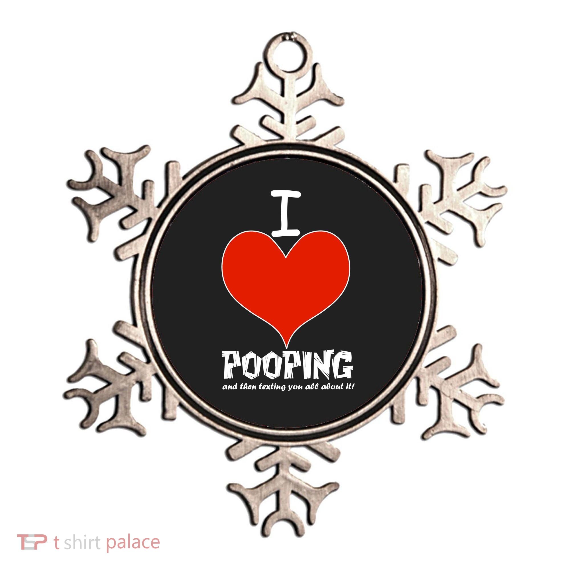 I Heart Pooping and Texting Ornament
