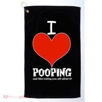 I Heart Pooping and Texting Golf Towel thumb 0