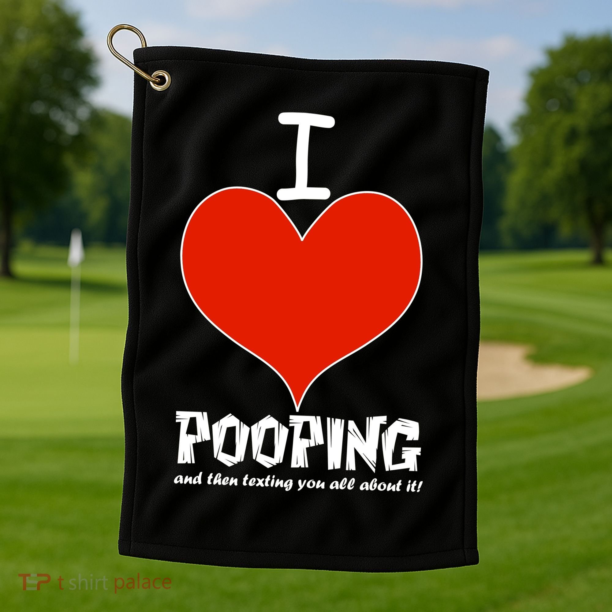 I Heart Pooping and Texting Golf Towel