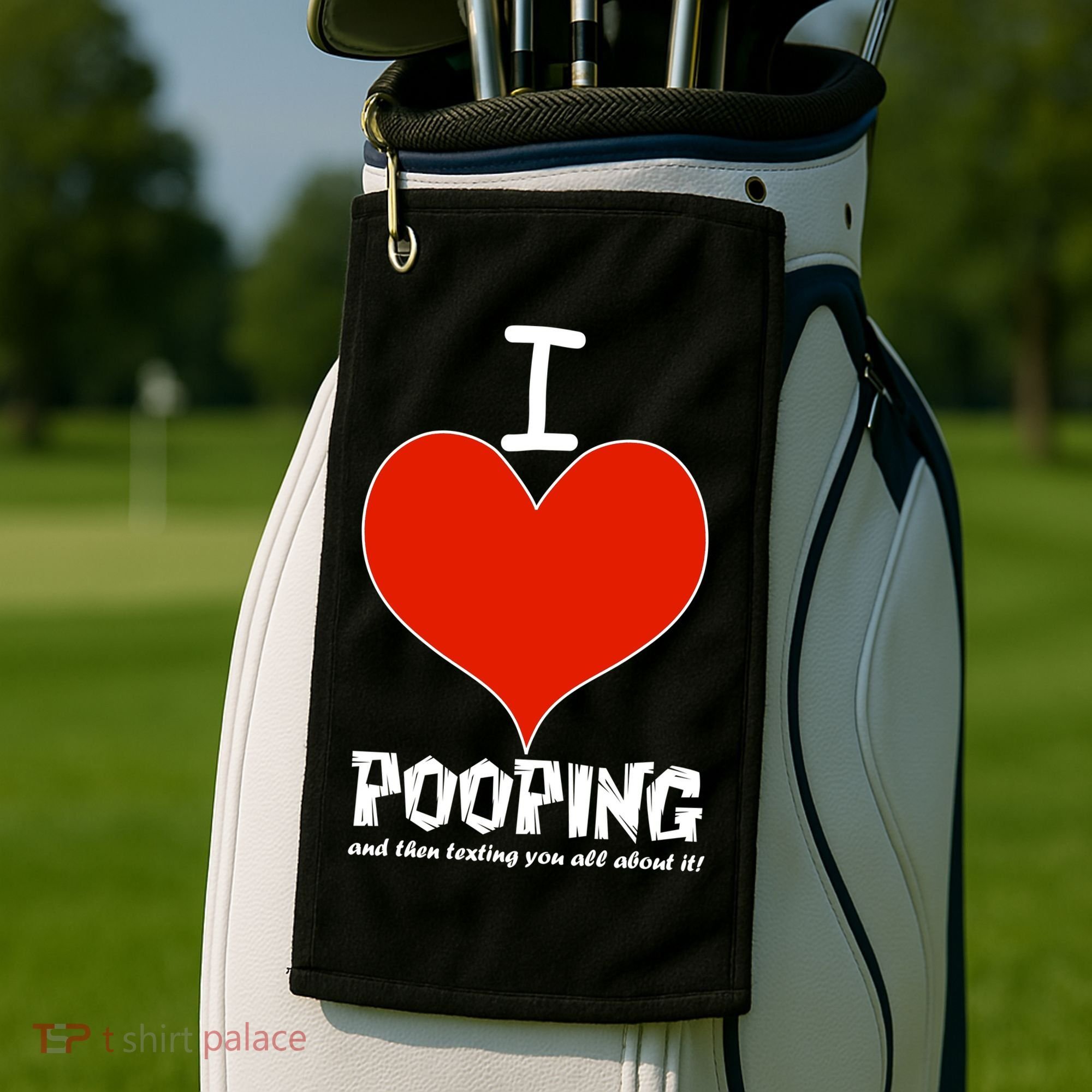 I Heart Pooping and Texting Golf Towel