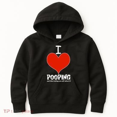 I Heart Pooping and Texting Kids Hoodie