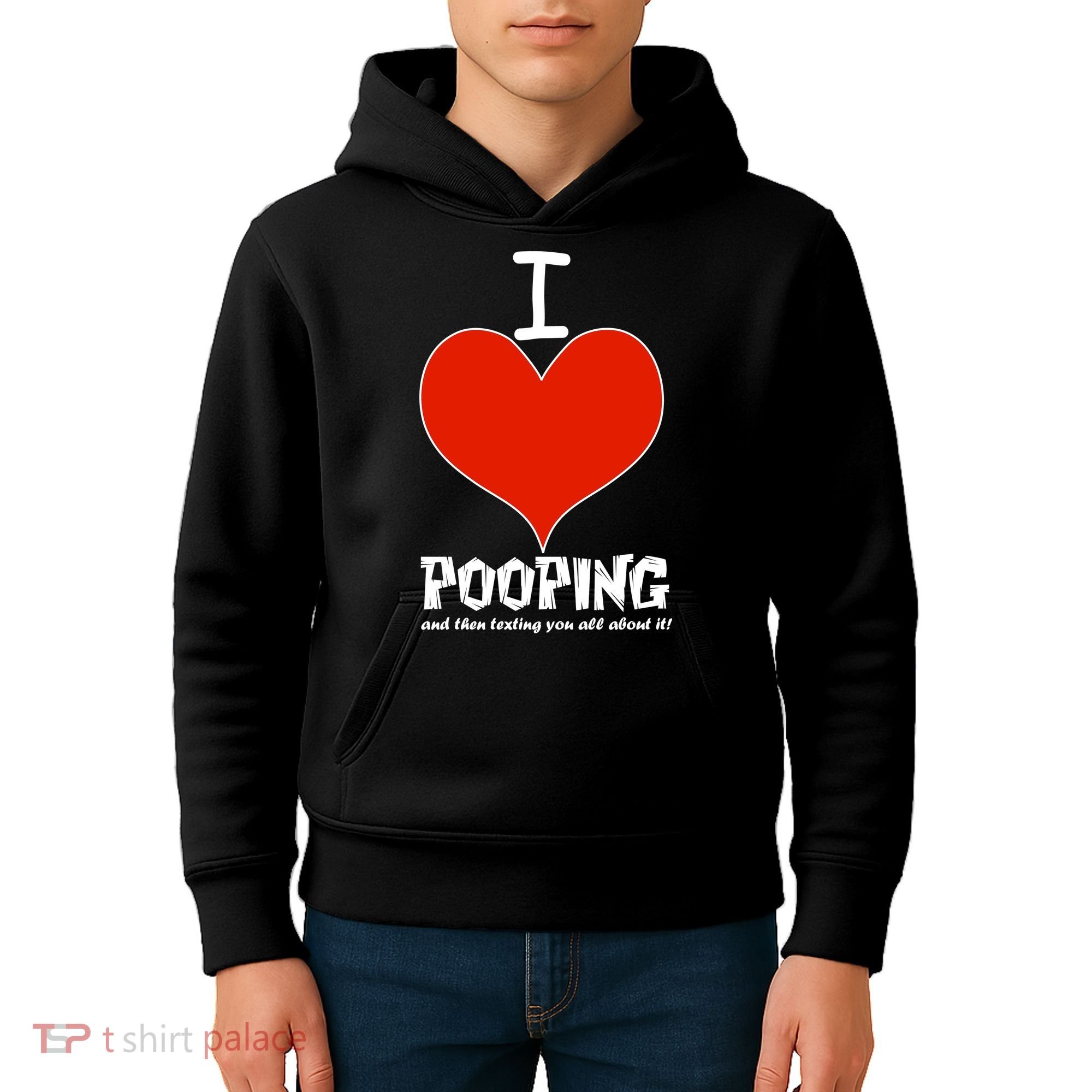 I Heart Pooping and Texting Kids Hoodie