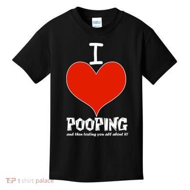 I Heart Pooping and Texting Kids T-Shirt