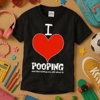 I Heart Pooping and Texting Kids T-Shirt thumb 3