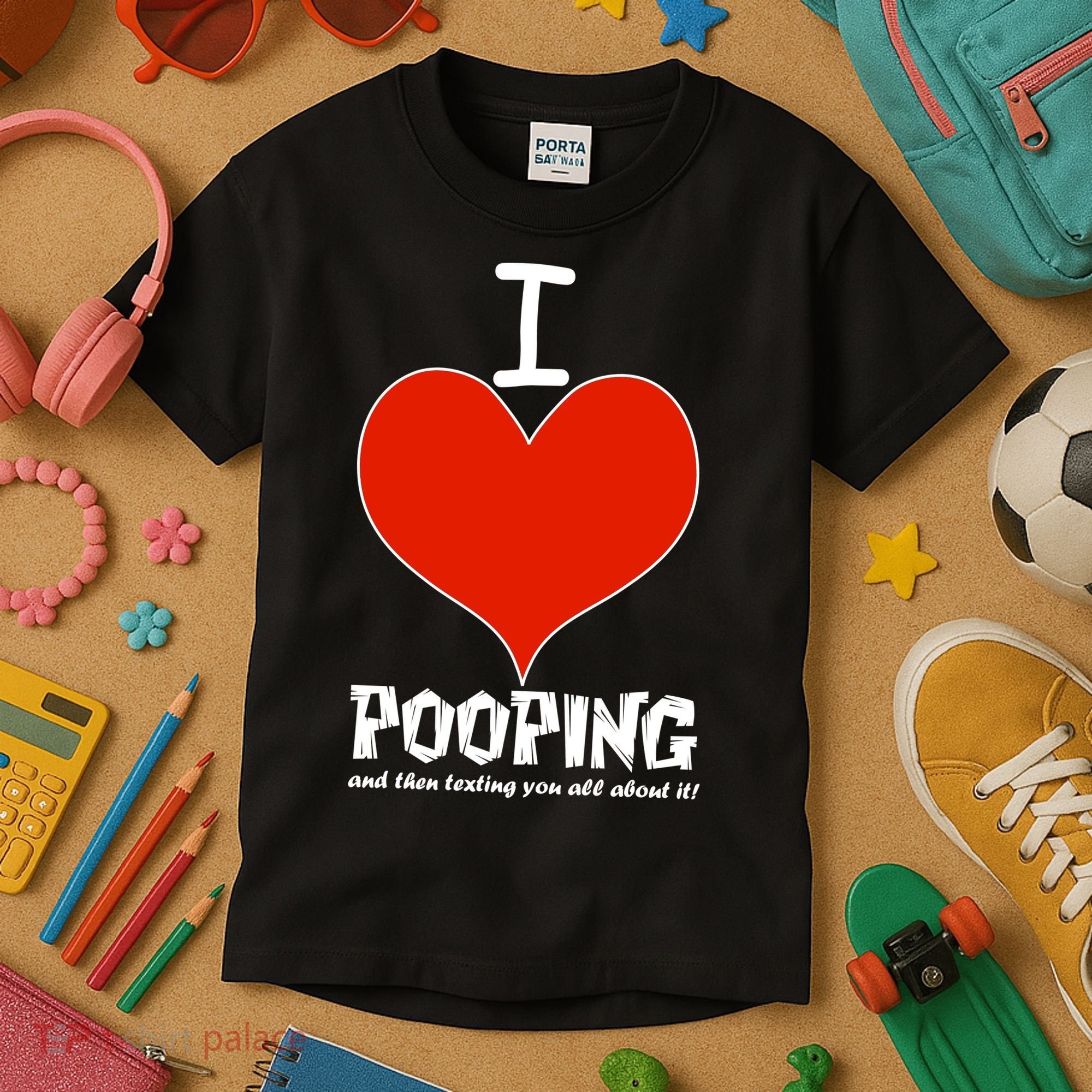 I Heart Pooping and Texting Kids T-Shirt