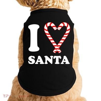 I Heart Santa Candy Cane Doggie Tank