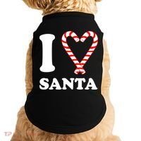 I Heart Santa Candy Cane Doggie Tank thumb 0