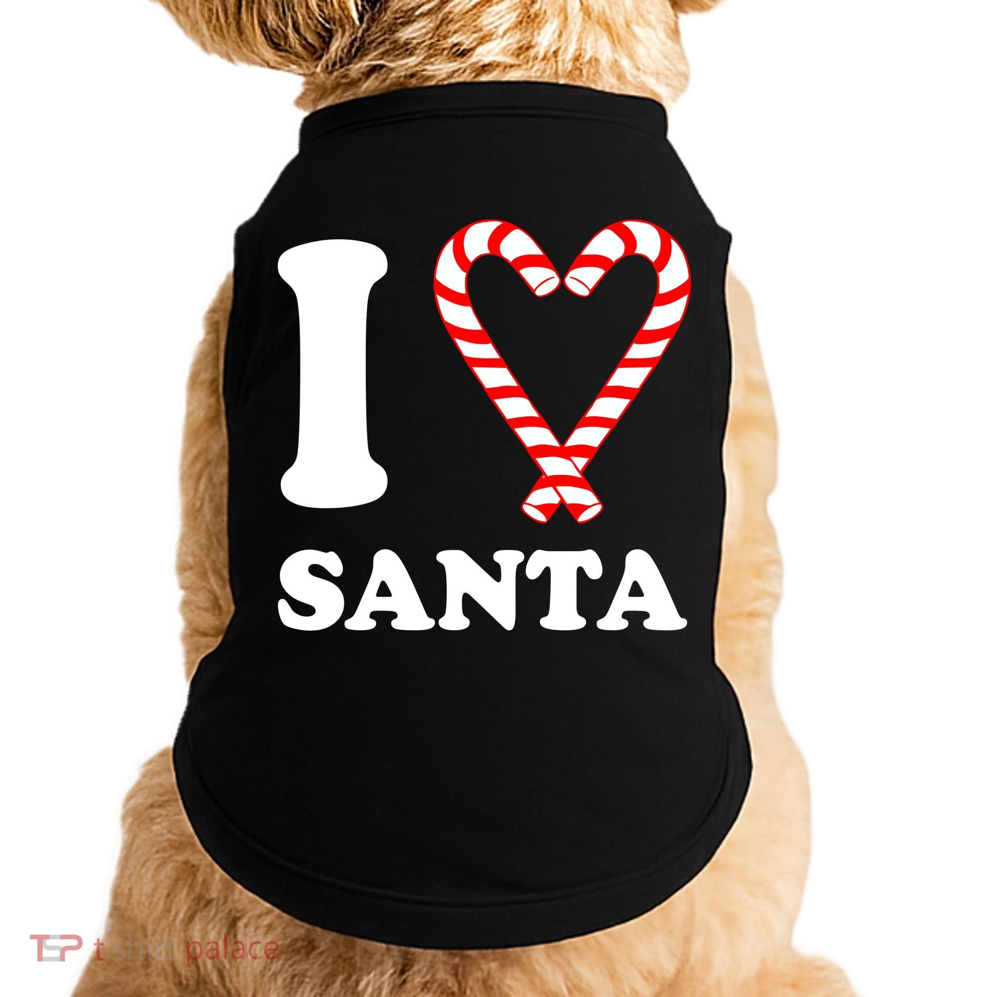 I Heart Santa Candy Cane Doggie Tank