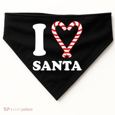 I Heart Santa Candy Cane USA-Made Doggie Bandana