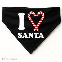 I Heart Santa Candy Cane USA-Made Doggie Bandana thumb 0
