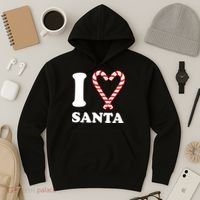 I Heart Santa Candy Cane Hoodie thumb 3