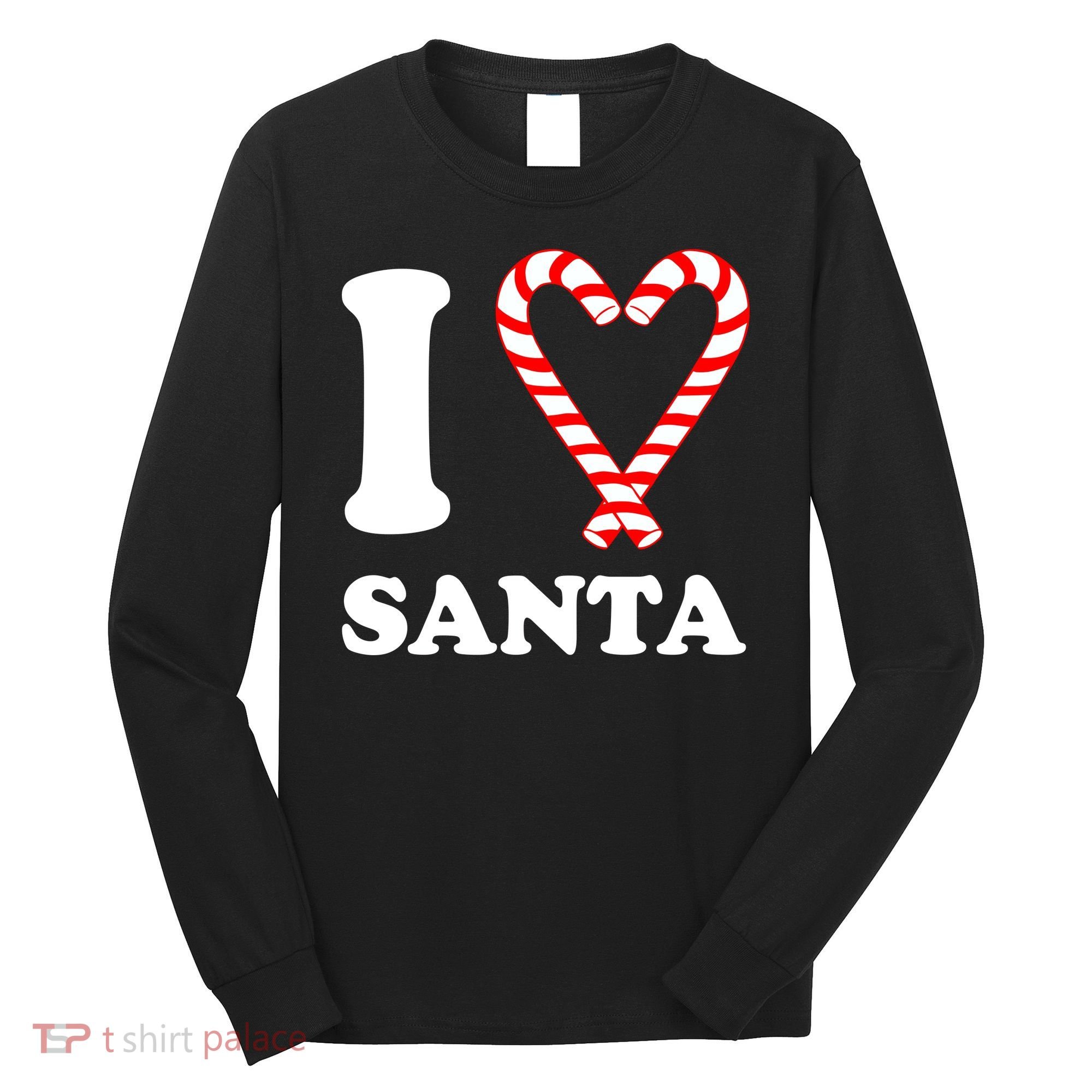 I Heart Santa Candy Cane Long Sleeve Shirt