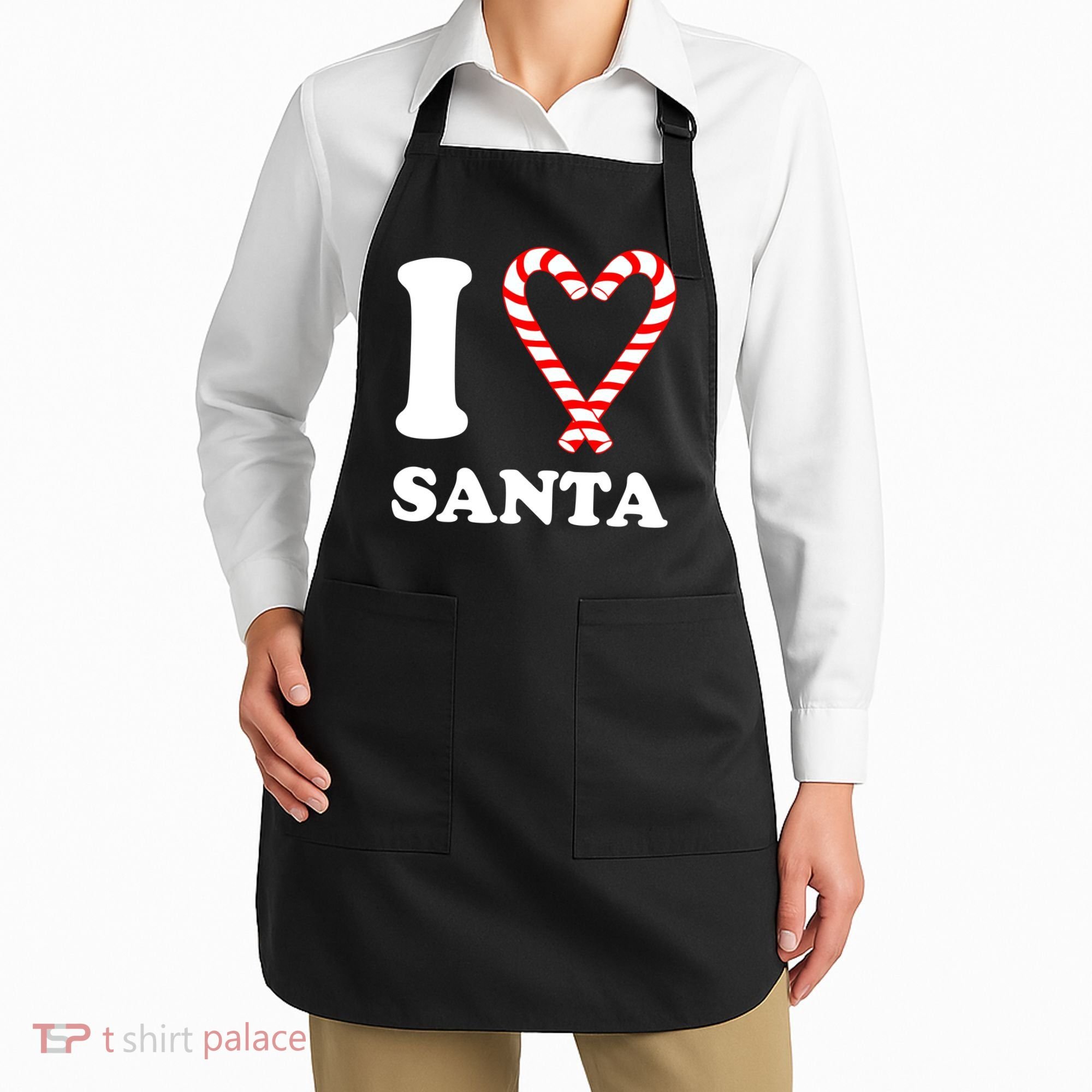 I Heart Santa Candy Cane Apron