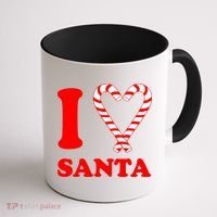 I Heart Santa Candy Cane Coffee Mug thumb 1