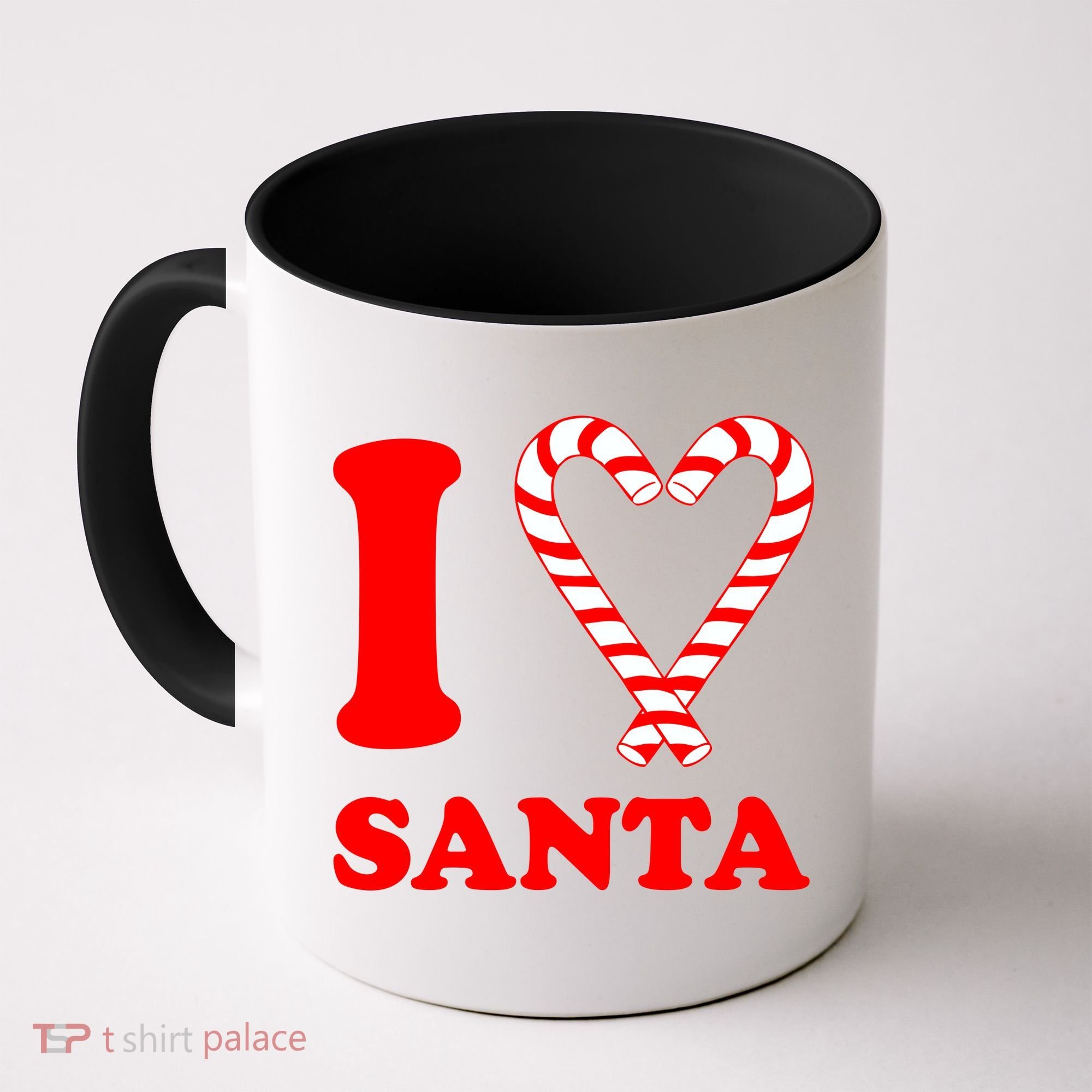 I Heart Santa Candy Cane Coffee Mug