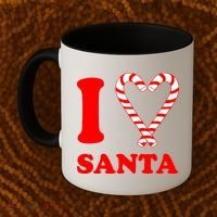 I Heart Santa Candy Cane Coffee Mug thumb 2