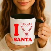 I Heart Santa Candy Cane Coffee Mug thumb 3