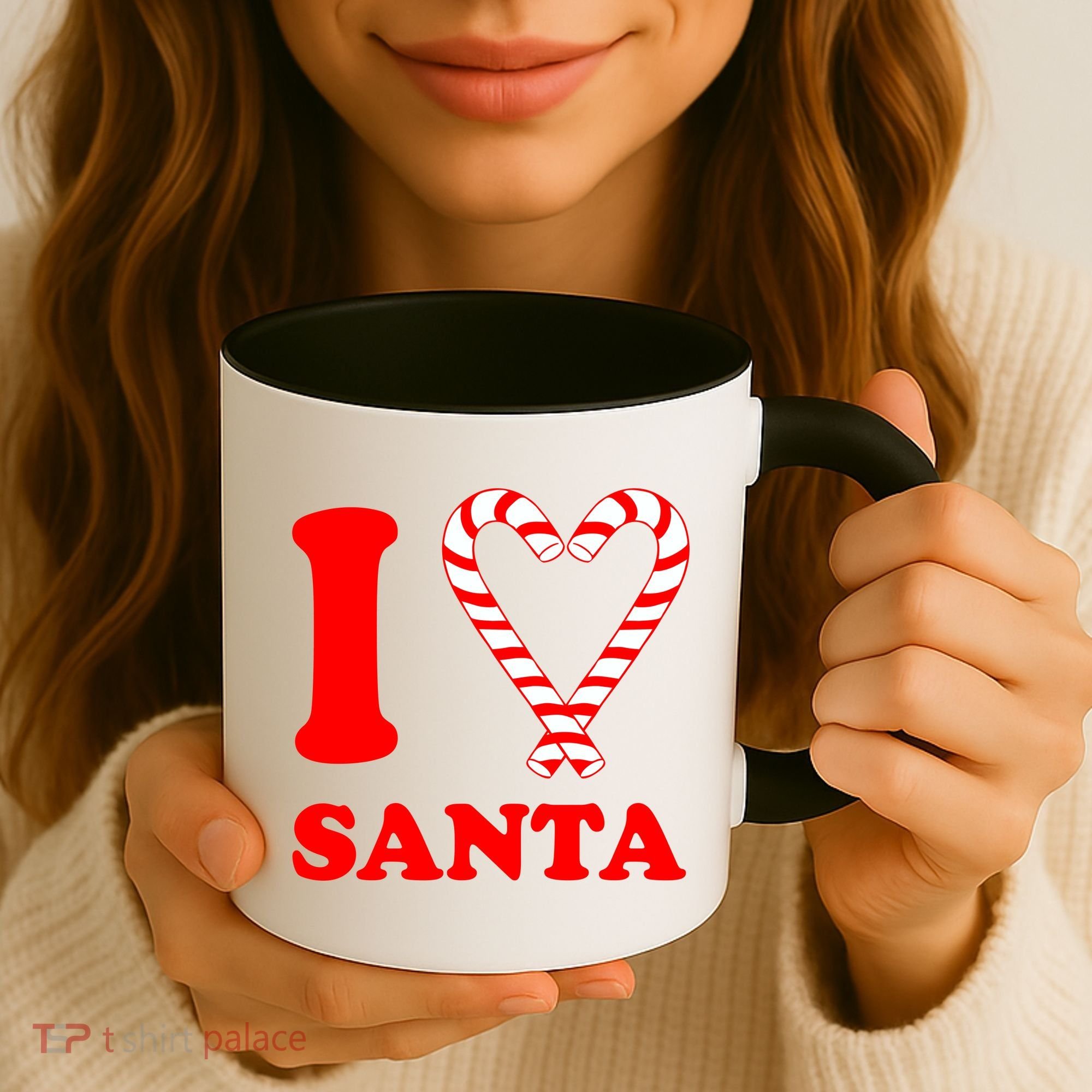 I Heart Santa Candy Cane Coffee Mug