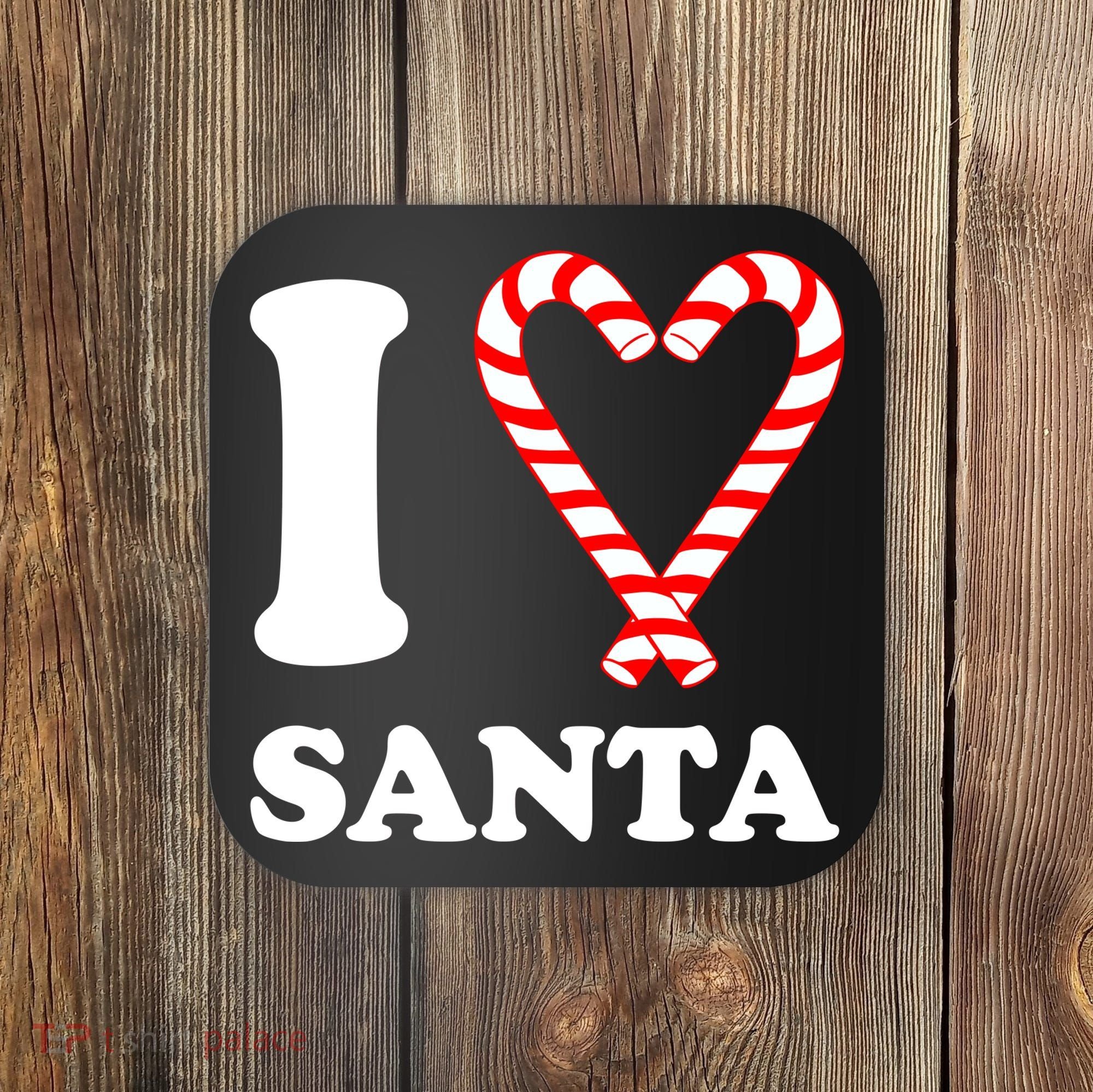 I Heart Santa Candy Cane Coaster