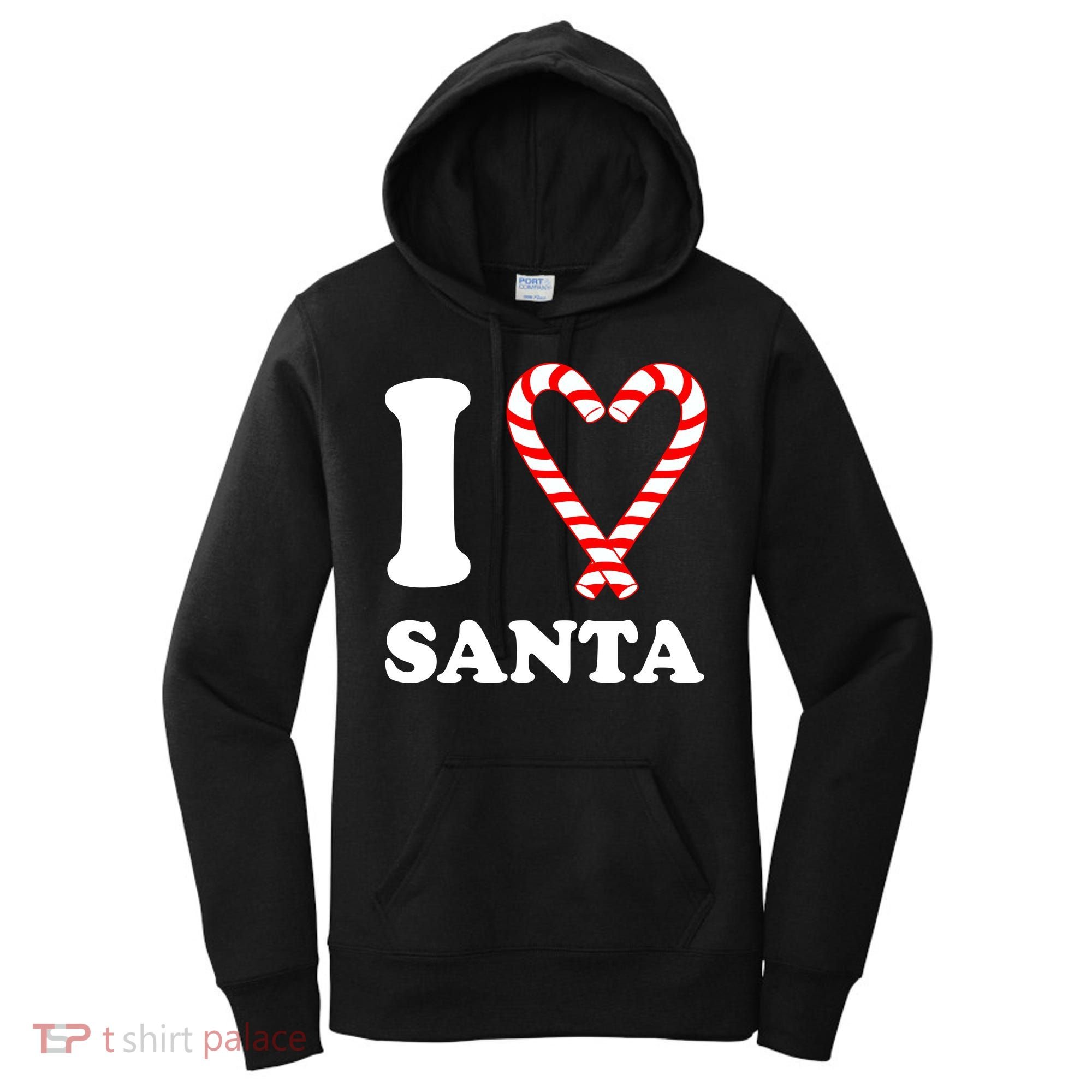 I Heart Santa Candy Cane Women's Hoodie