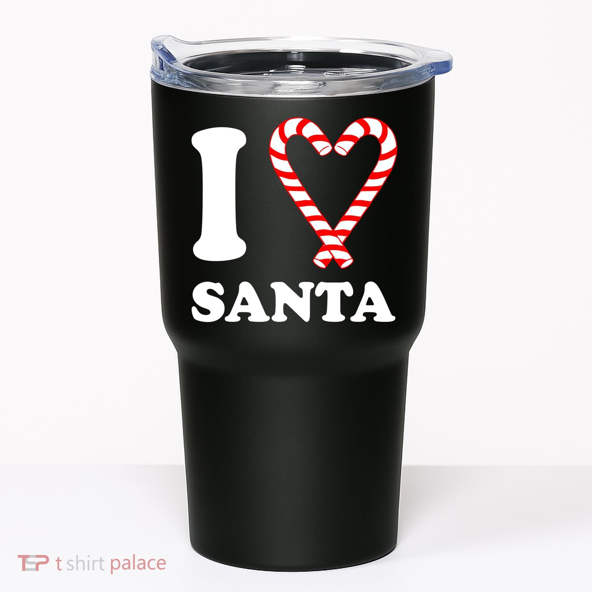 I Heart Santa Candy Cane Tumbler