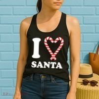 I Heart Santa Candy Cane Women's Tank Top thumb 2