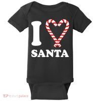 I Heart Santa Candy Cane Baby Bodysuit thumb 0
