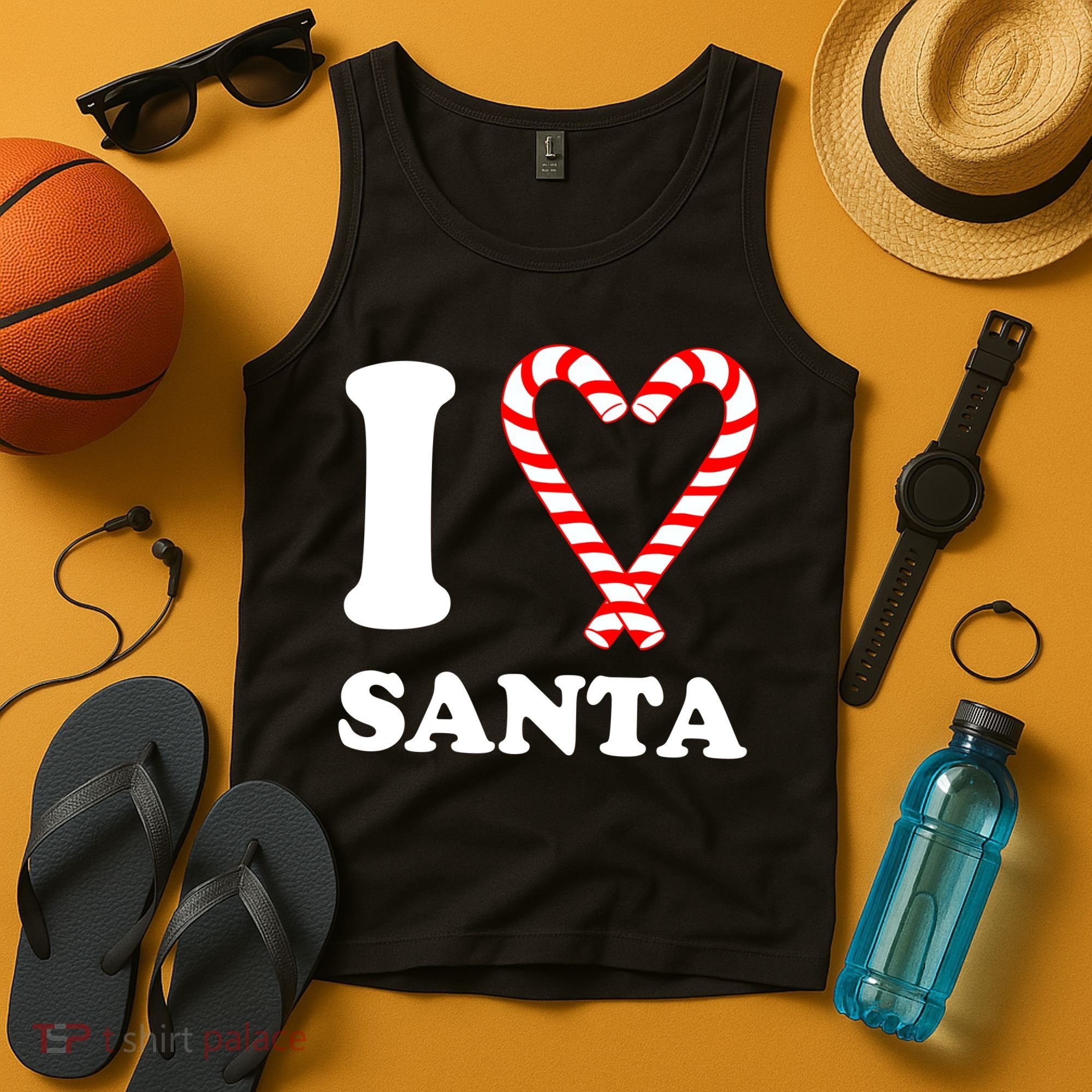 I Heart Santa Candy Cane Tank Top