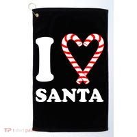 I Heart Santa Candy Cane Golf Towel thumb 0