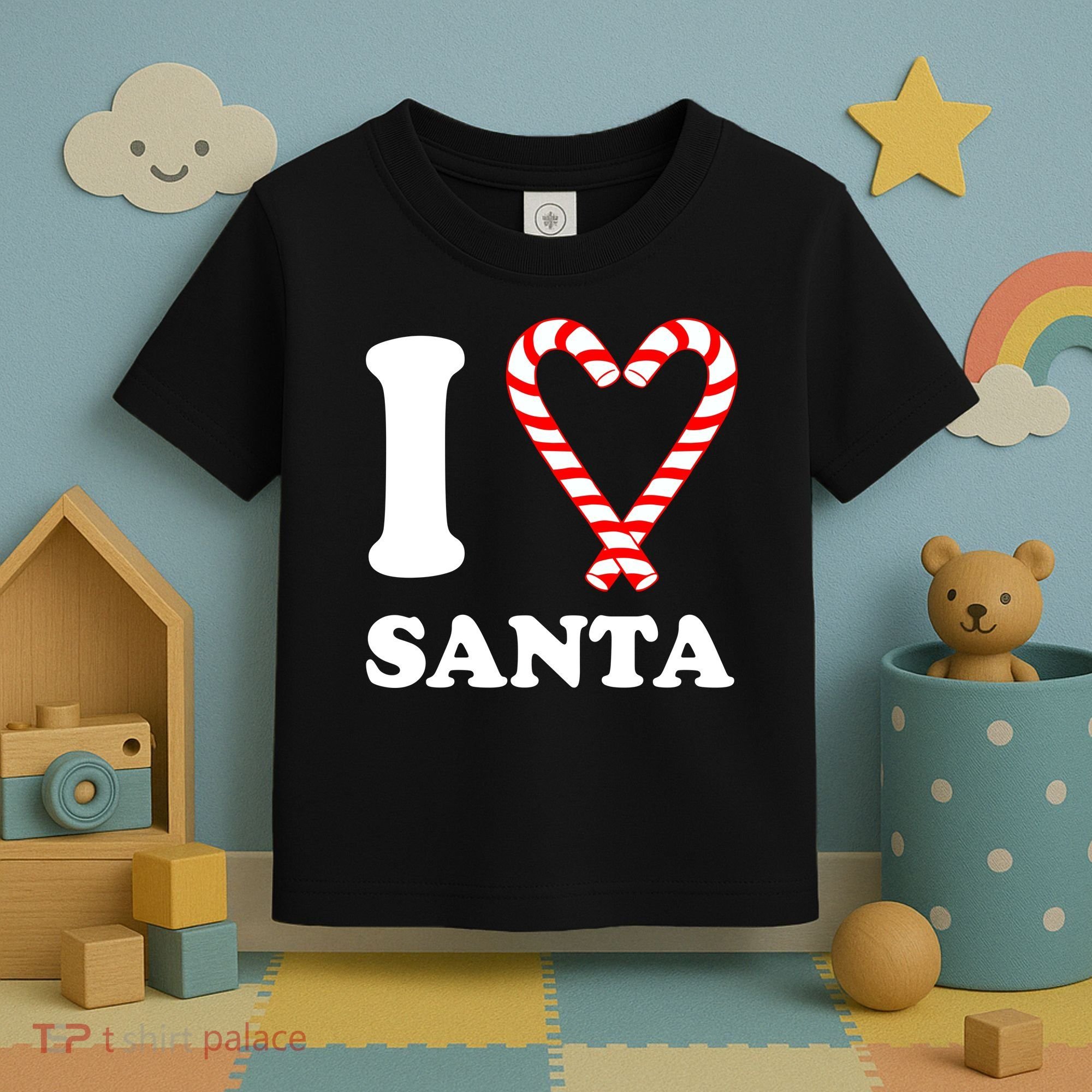 I Heart Santa Candy Cane Toddler T-Shirt
