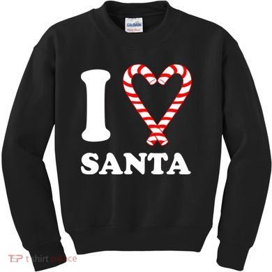I Heart Santa Candy Cane Kids Sweatshirt