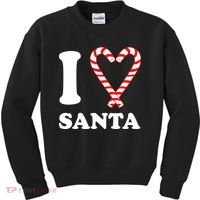 I Heart Santa Candy Cane Kids Sweatshirt thumb 0