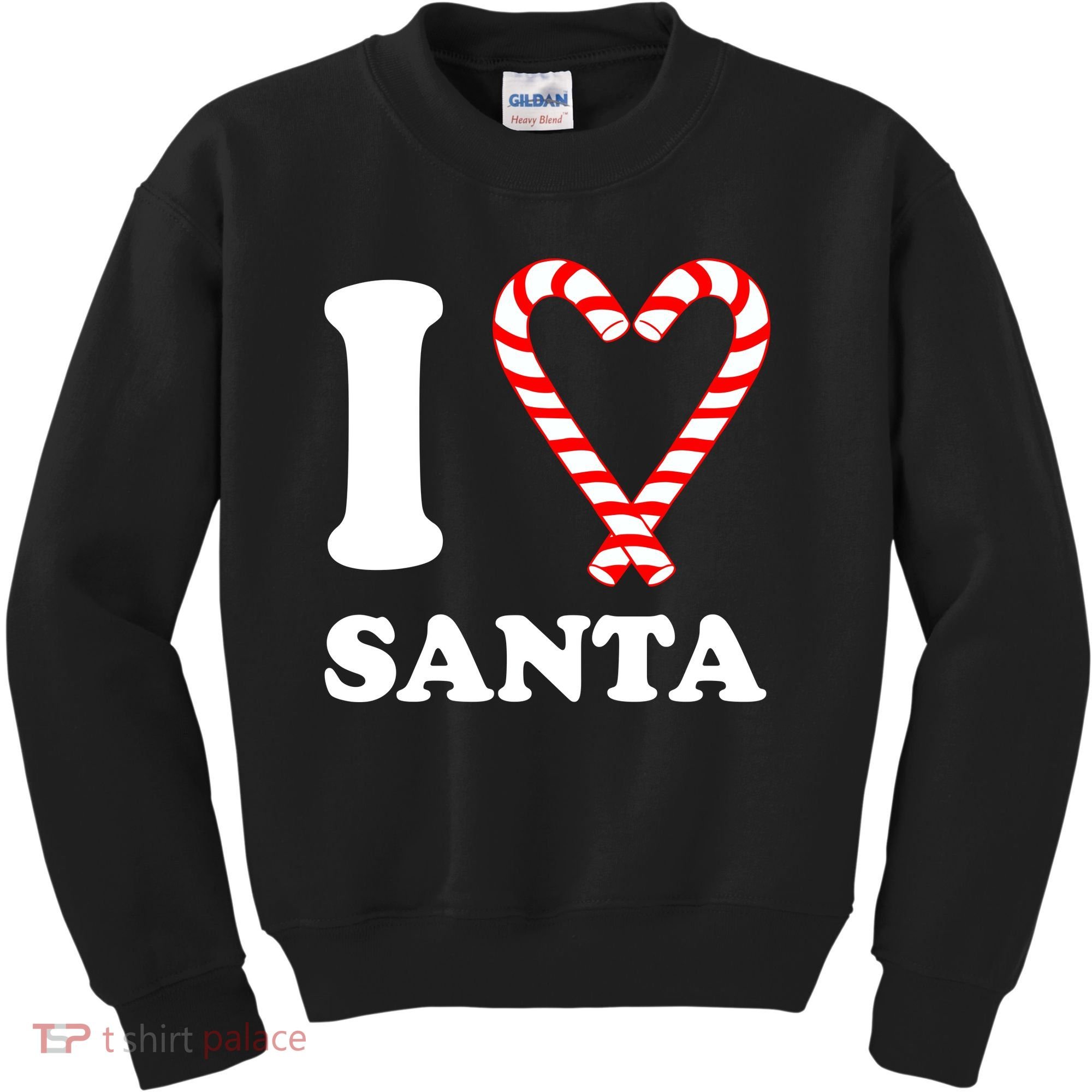 I Heart Santa Candy Cane Kids Sweatshirt