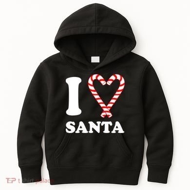 I Heart Santa Candy Cane Kids Hoodie