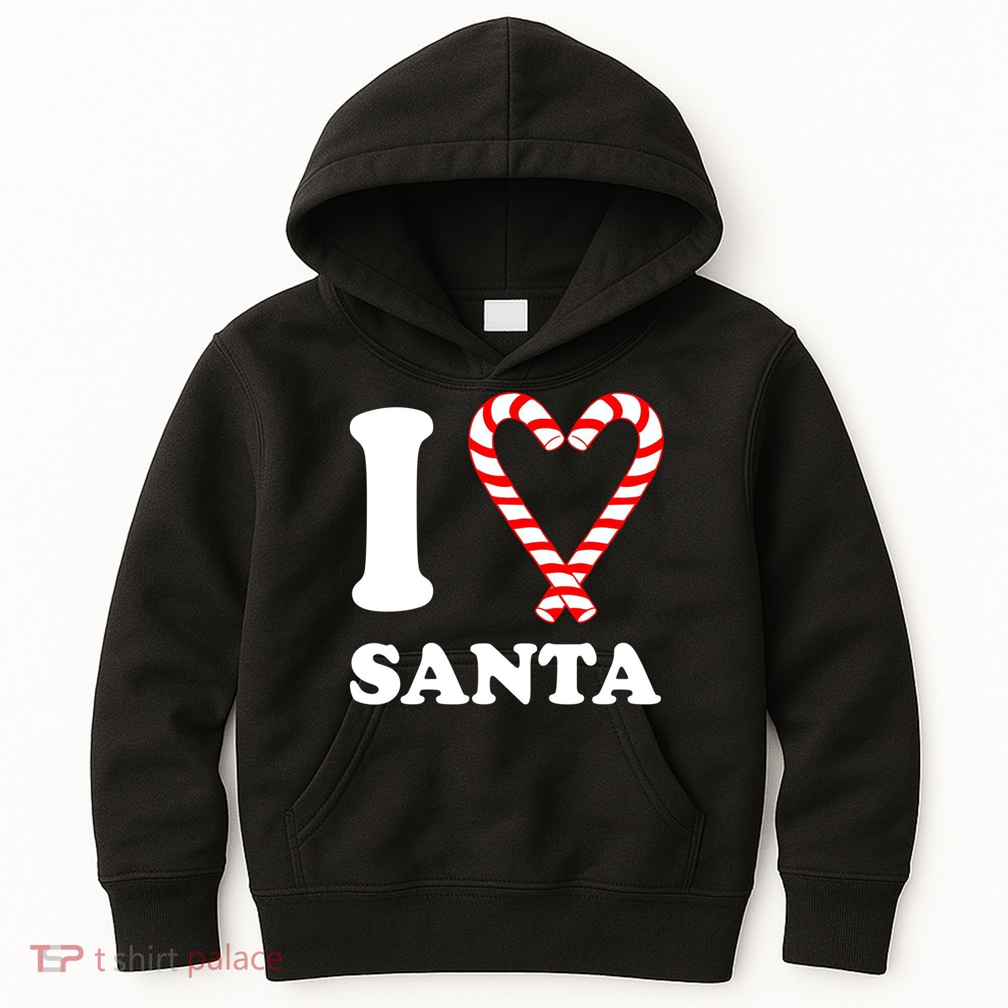 I Heart Santa Candy Cane Kids Hoodie