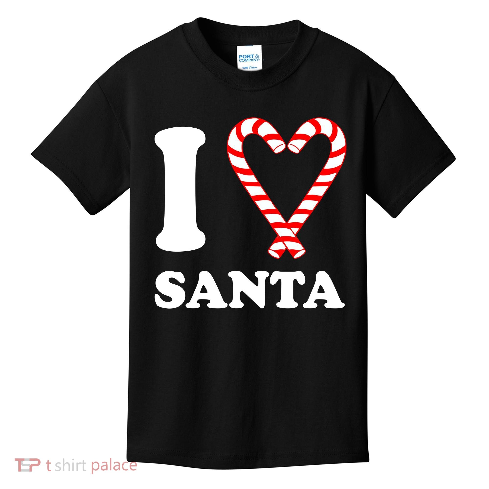 I Heart Santa Candy Cane Kids T-Shirt