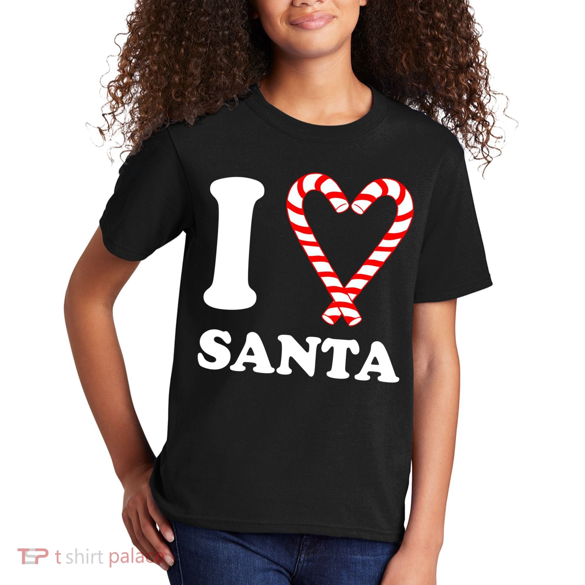 I Heart Santa Candy Cane Kids T-Shirt